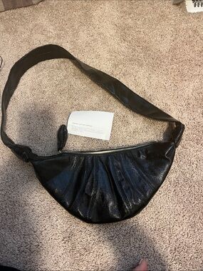 Lemaire coated cotton canvas croissant bag small